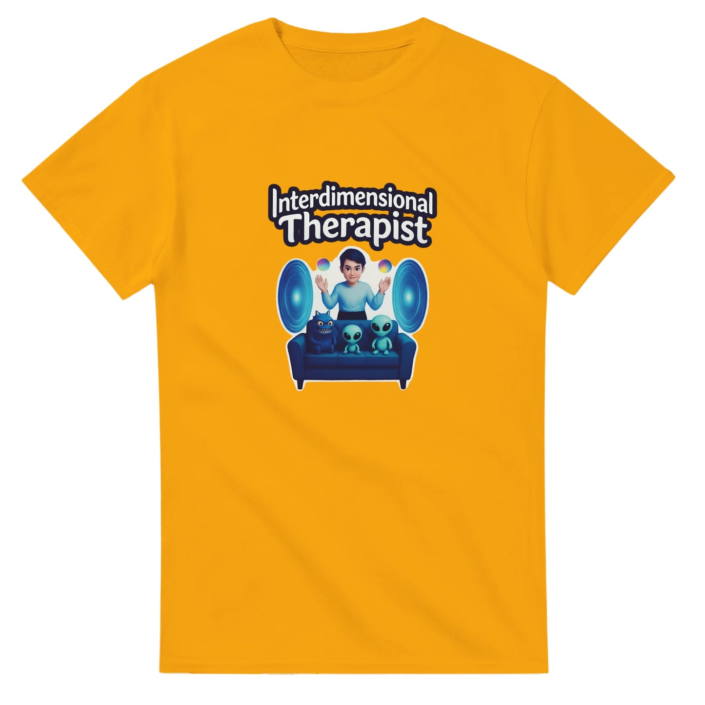 Interdimensional Therapist graphic design on a Heavyweight T-shirt