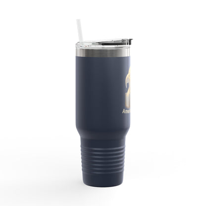 American Made text on the bottom of a  40oz Insulated Travel Mug