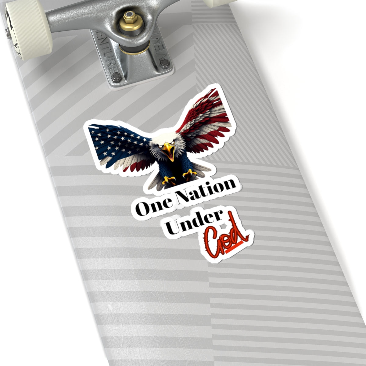 One Nation Under God Patriotic Eagle on a Kiss-Cut Stickers
