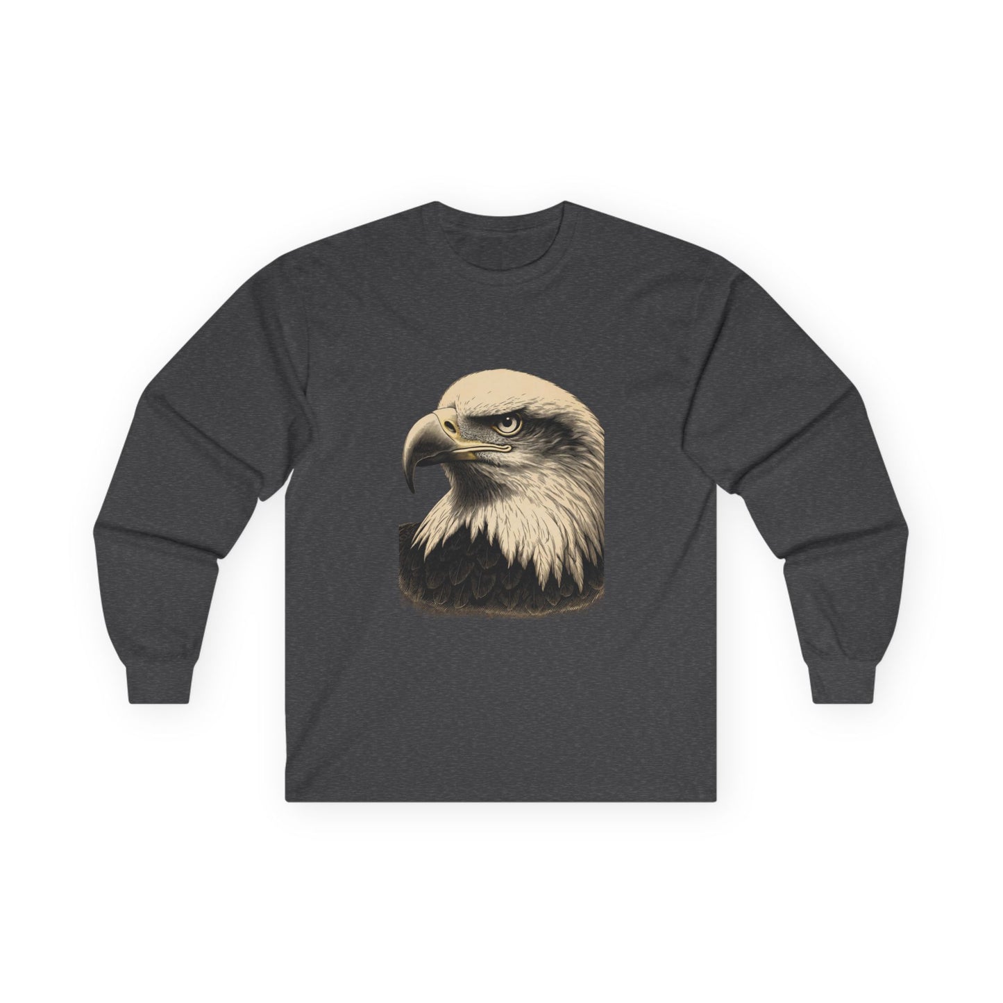 Engraved Eagle Head on a Long-Sleeve Tee
