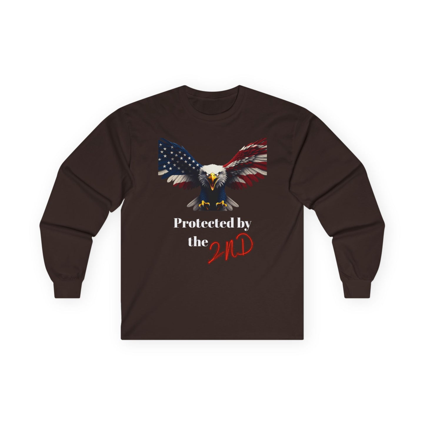 Protected By The 2nd Patriotic Eagle on a long sleeve tee