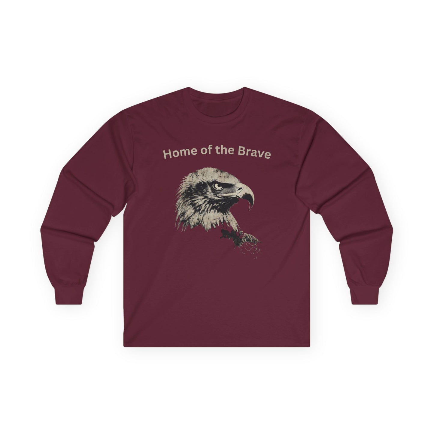 Home of the Brave text on a Long-Sleeve Tee