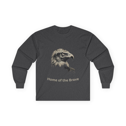 Home of the Brave text on a Long-Sleeve Tee