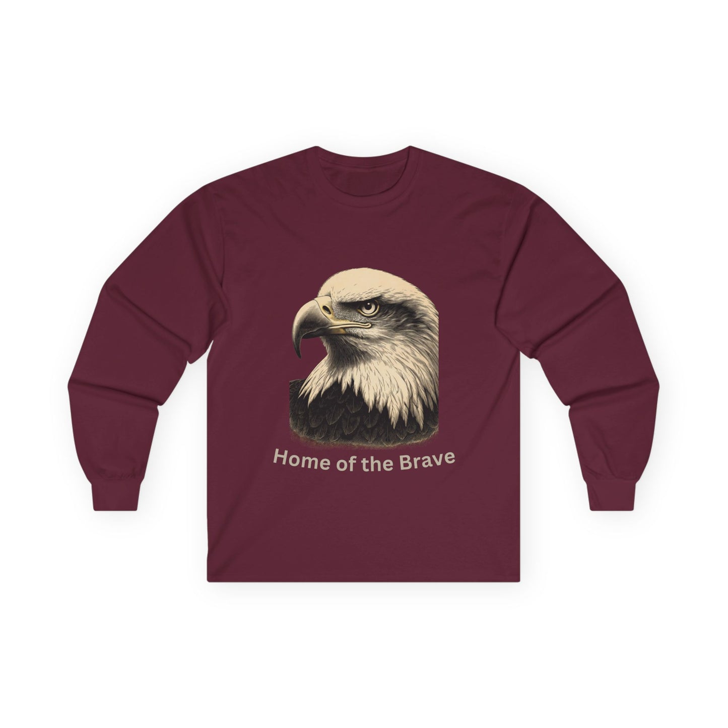 Home of the Brave text on a Long-Sleeve Tee