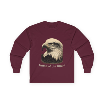Home of the Brave text on a Long-Sleeve Tee
