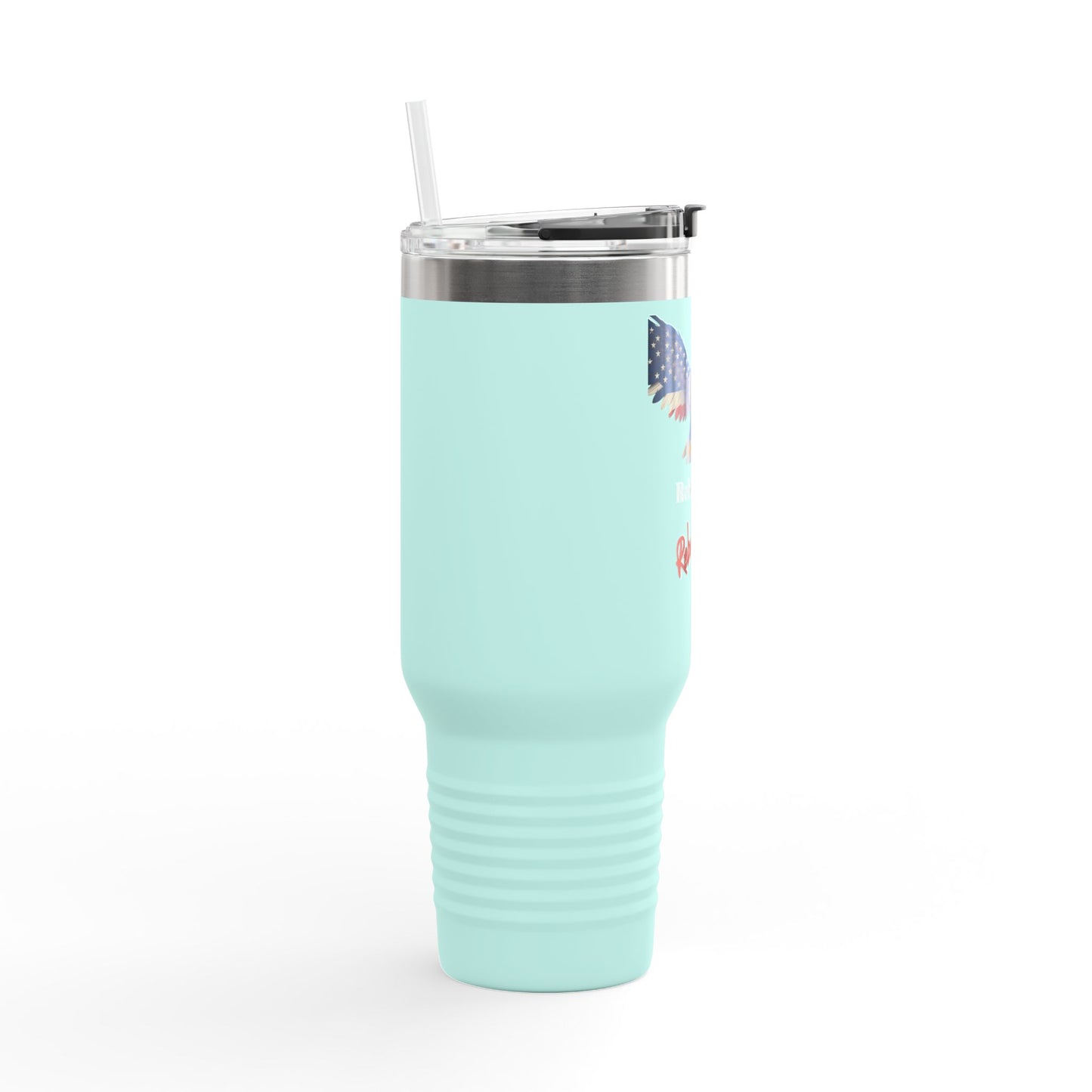 Rebel Born Rebel Bred Patriotic Eagle on a 40oz Insulated Travel Mug