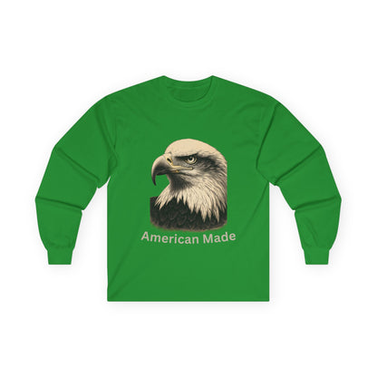 American Made text on a Long-Sleeve Tee
