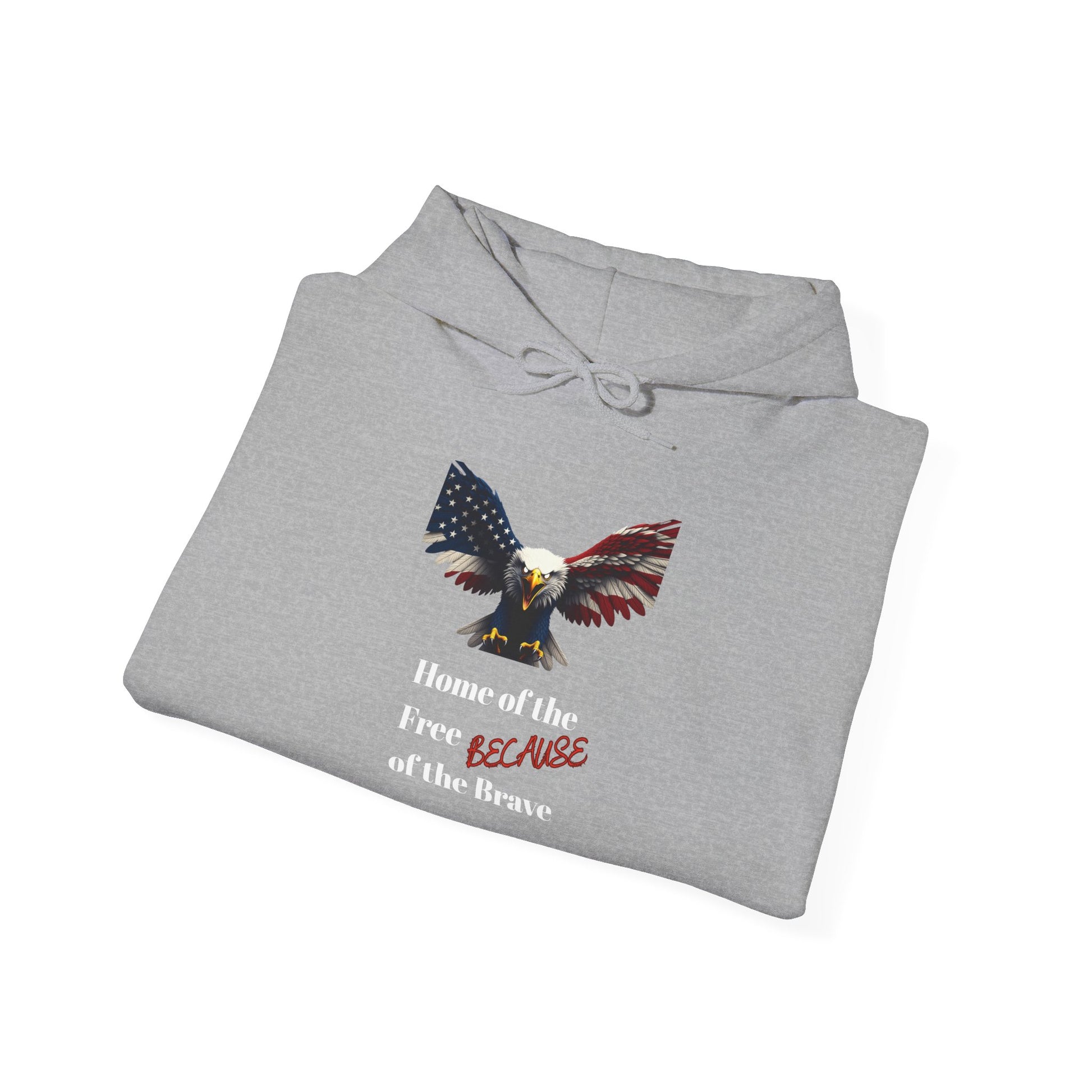 Home Of The Free Because Of The Brave Patriotic Eagle on a Pullover Hoodie