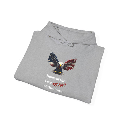 Home Of The Free Because Of The Brave Patriotic Eagle on a Pullover Hoodie