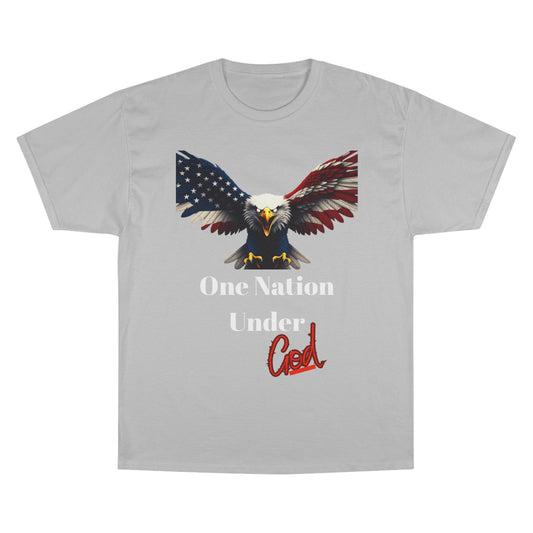 One Nation Under God Patriotic Eagle on a Champion T-shirt