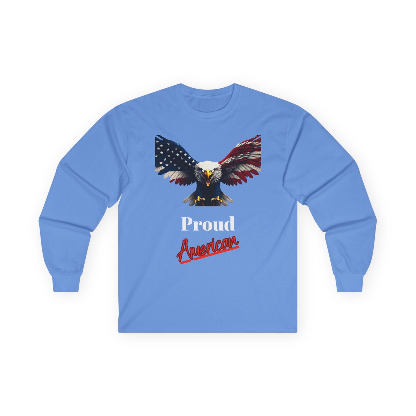 Proud American Patriotic Eagle on a long sleeve tee