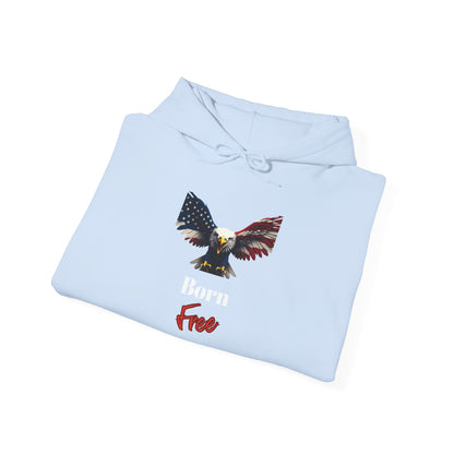 Born Free Patriotic Eagle on a Pullover Hoodie