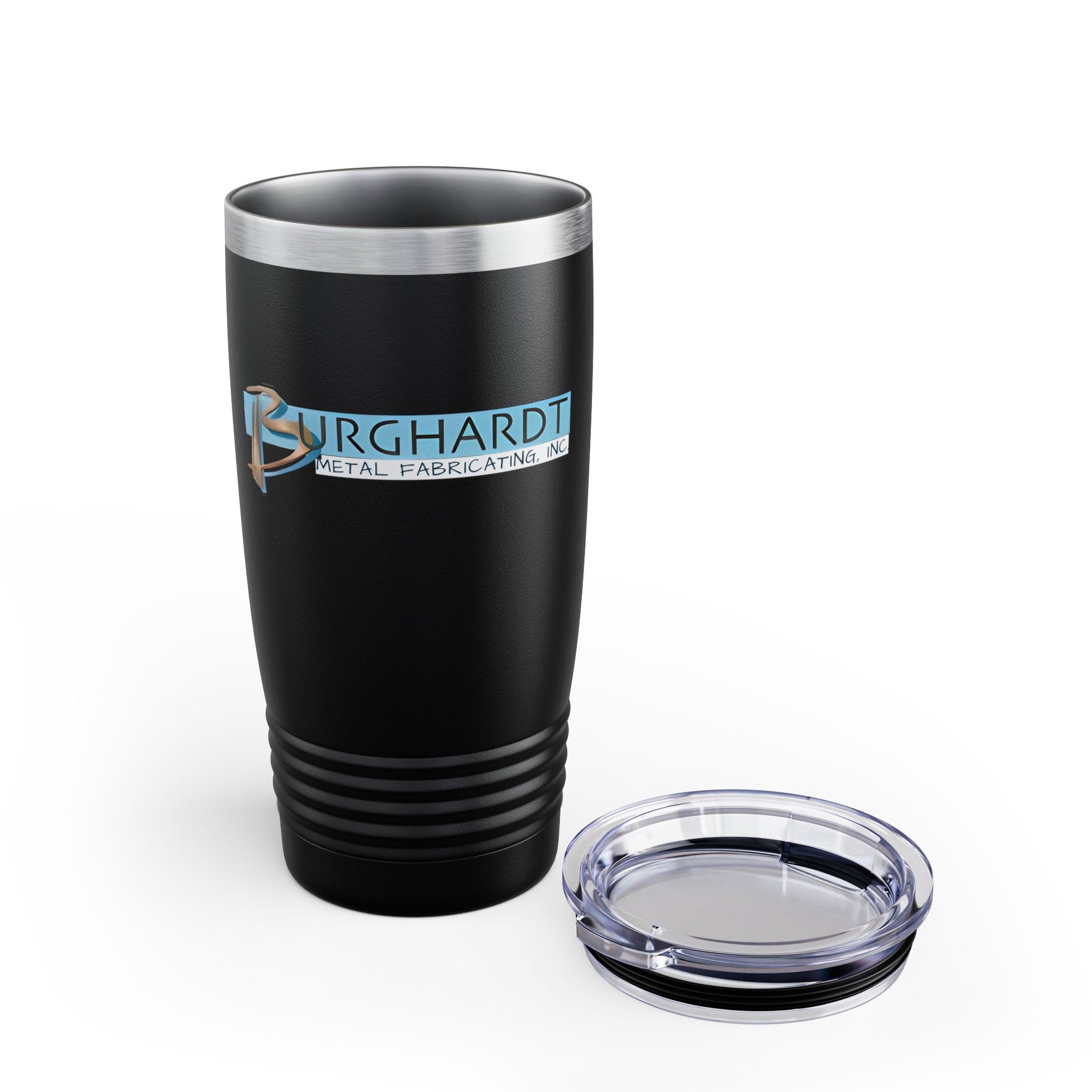 Burghardt Metal Fabricating, Inc., logo on a 20oz Ringneck Tumbler