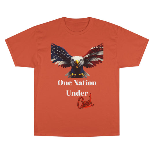 One Nation Under God Patriotic Eagle on a Champion T-shirt