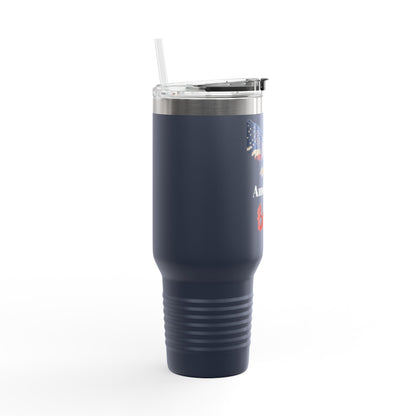 American Badass Patriotic Eagle on 40oz insulated tumbler