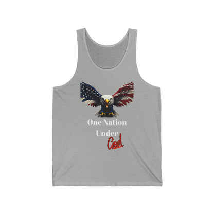 One Nation Under God Patriotic Eagle on a Premium Tank Top