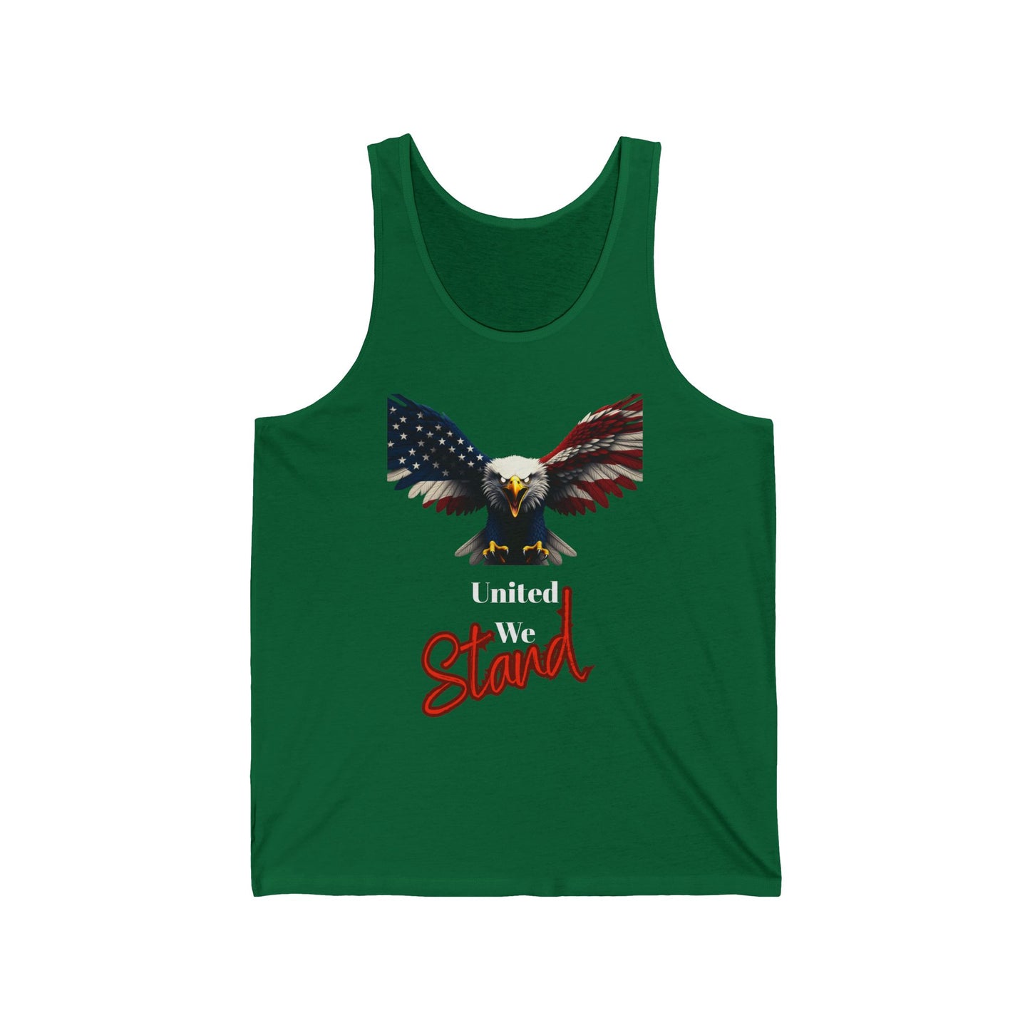 United We Stand Patriotic Eagle on a Premium Tank Top