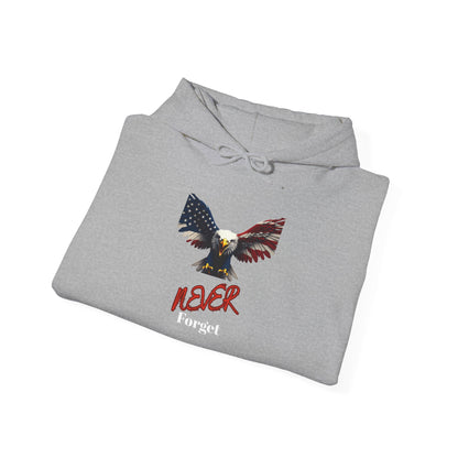 Never Forget Patriotic Eagle on a Pullover Hoodie