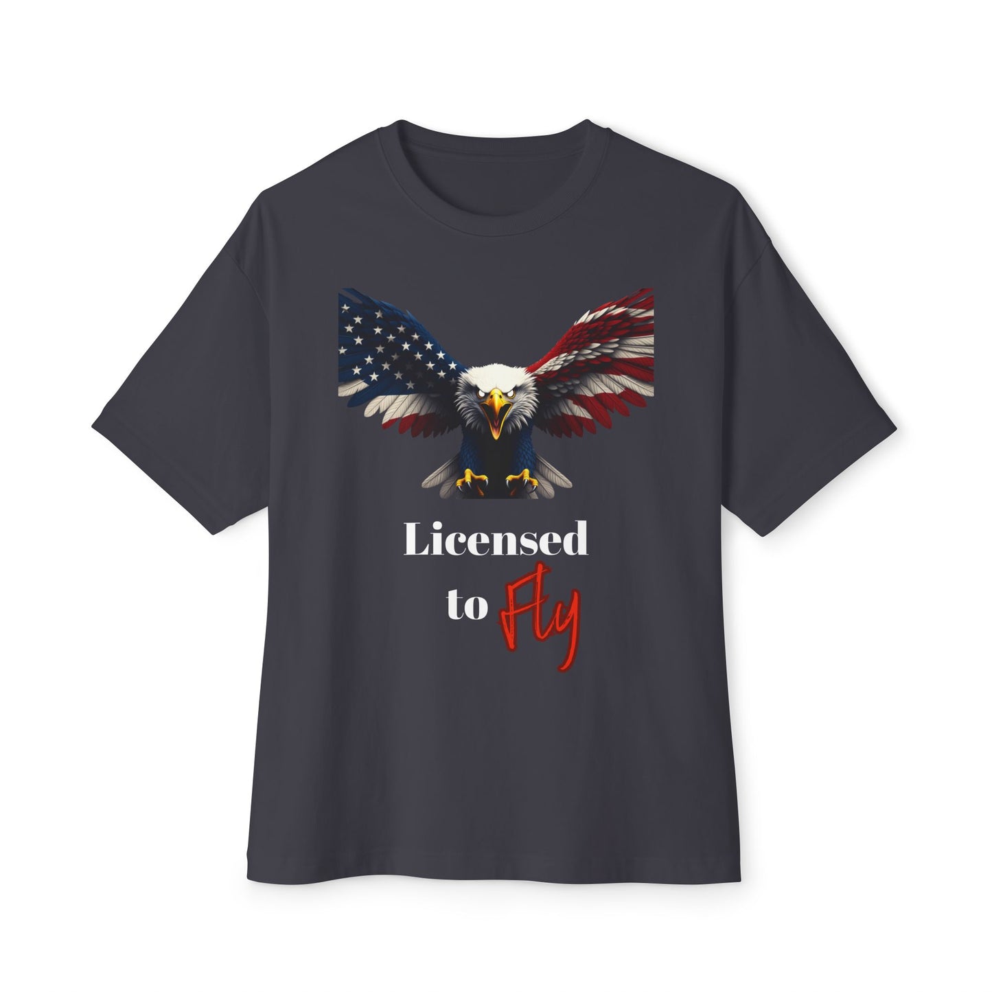 Licensed To Fly Patriotic Eagle on a Premium Tee