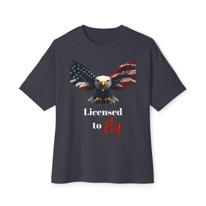 Licensed To Fly Patriotic Eagle on a Premium Tee