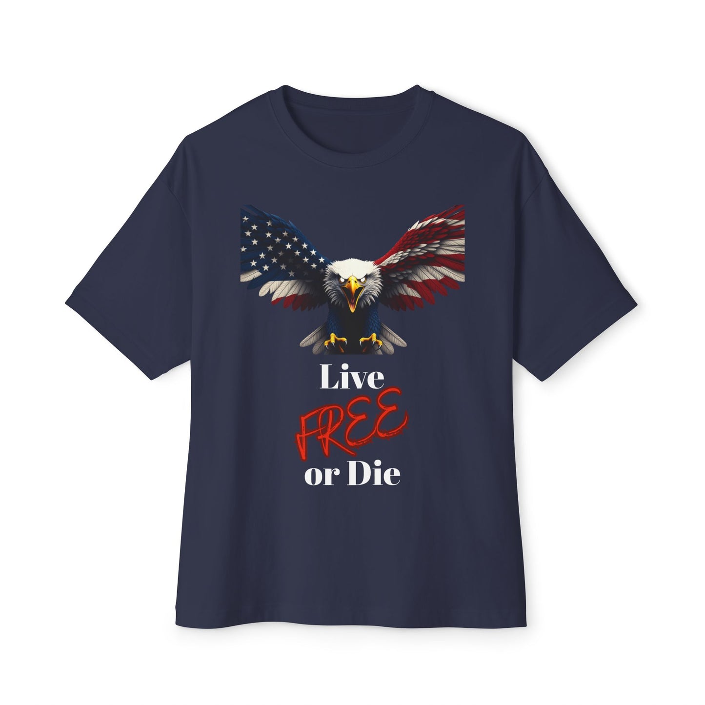 Live Free Or Die Patriotic Eagle on a Premium Tee