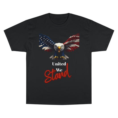 United We Stand Patriotic Eagle on a Champion T-shirt