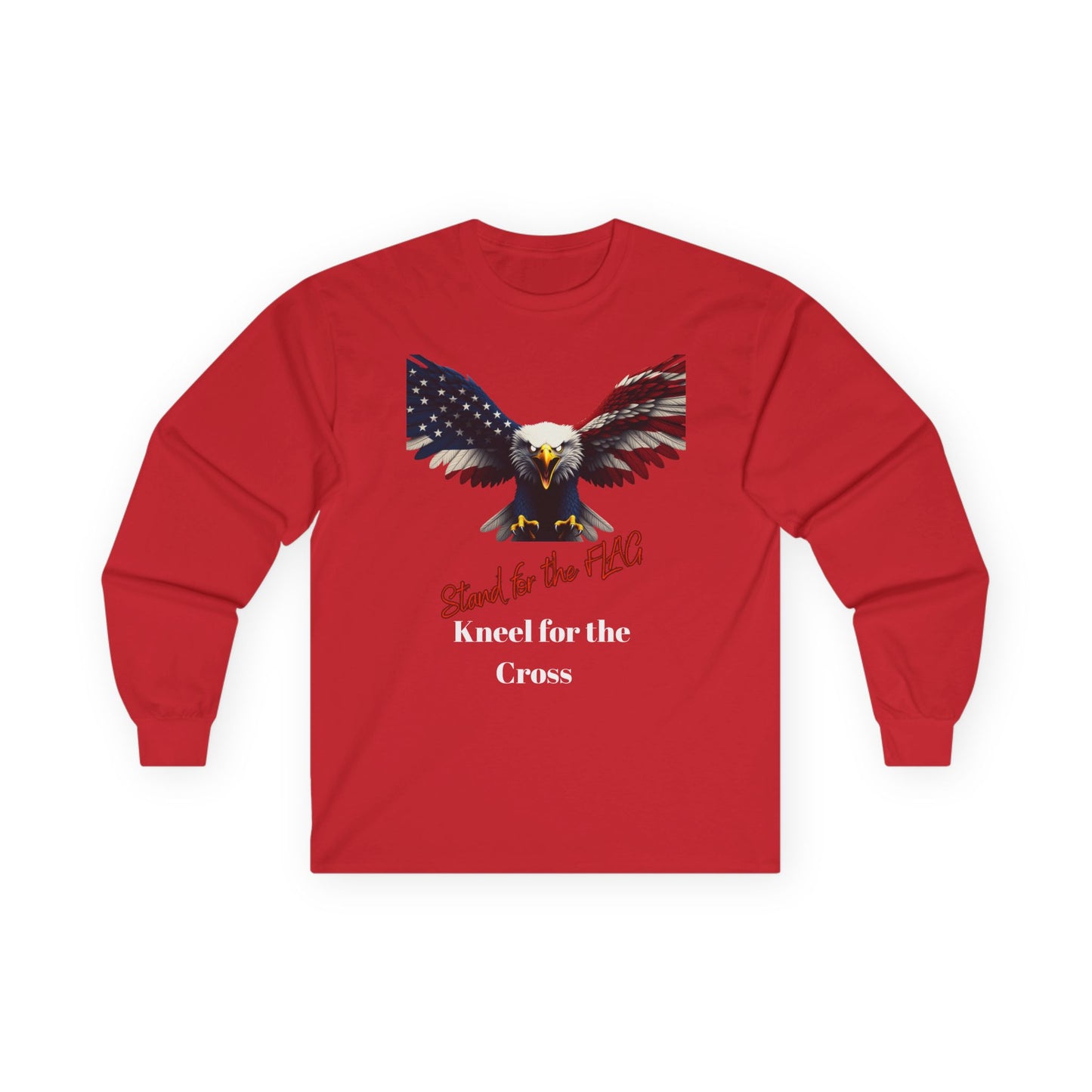 Stand For The Flag Kneel For The Cross Patriotic Eagle on a long sleeve tee