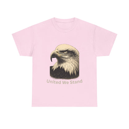 Engraved Eagle - United We Stand - text on the bottom of a Heavyweight T-shirt