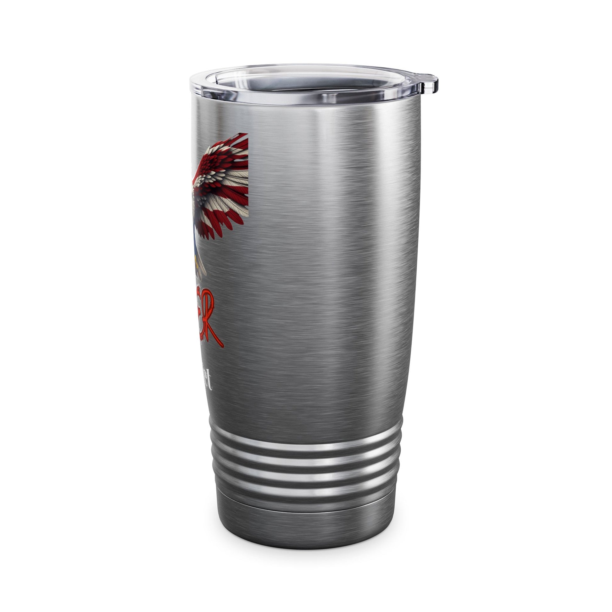 Never Forget Patriotic Eagle on a 20oz Insulated Tumbler