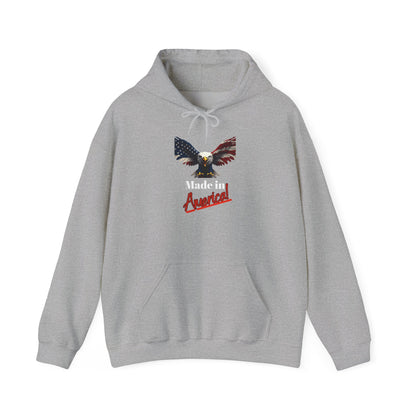 Made In America Patriotic Eagle on a Pullover Hoodie