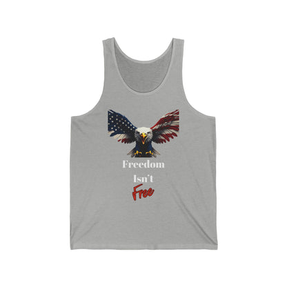 Freedom Isnâ't Free Patriotic Eagle on a Premium Tank Top