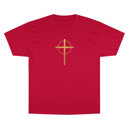 Christian Cross Symbol Circle Design Red T-shirt product type