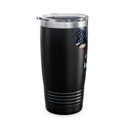 Land Of The Free Patriotic Eagle on a 20oz Insulated Tumbler