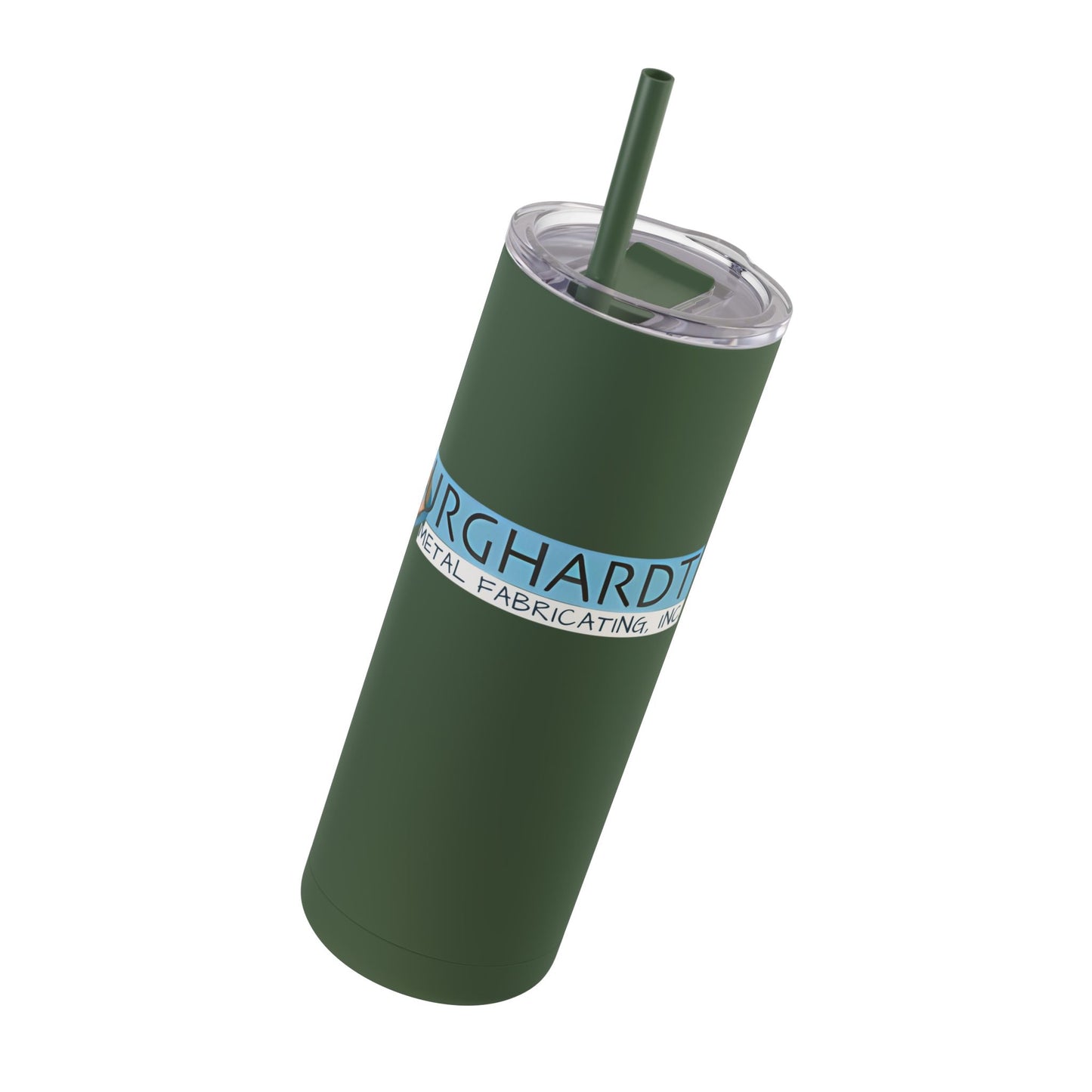 Burghardt Metal Fabricating, Inc., logo on a 20oz Insulated Skinny Tumbler