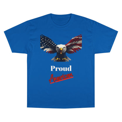 Proud American Patriotic Eagle on a Champion T-shirt