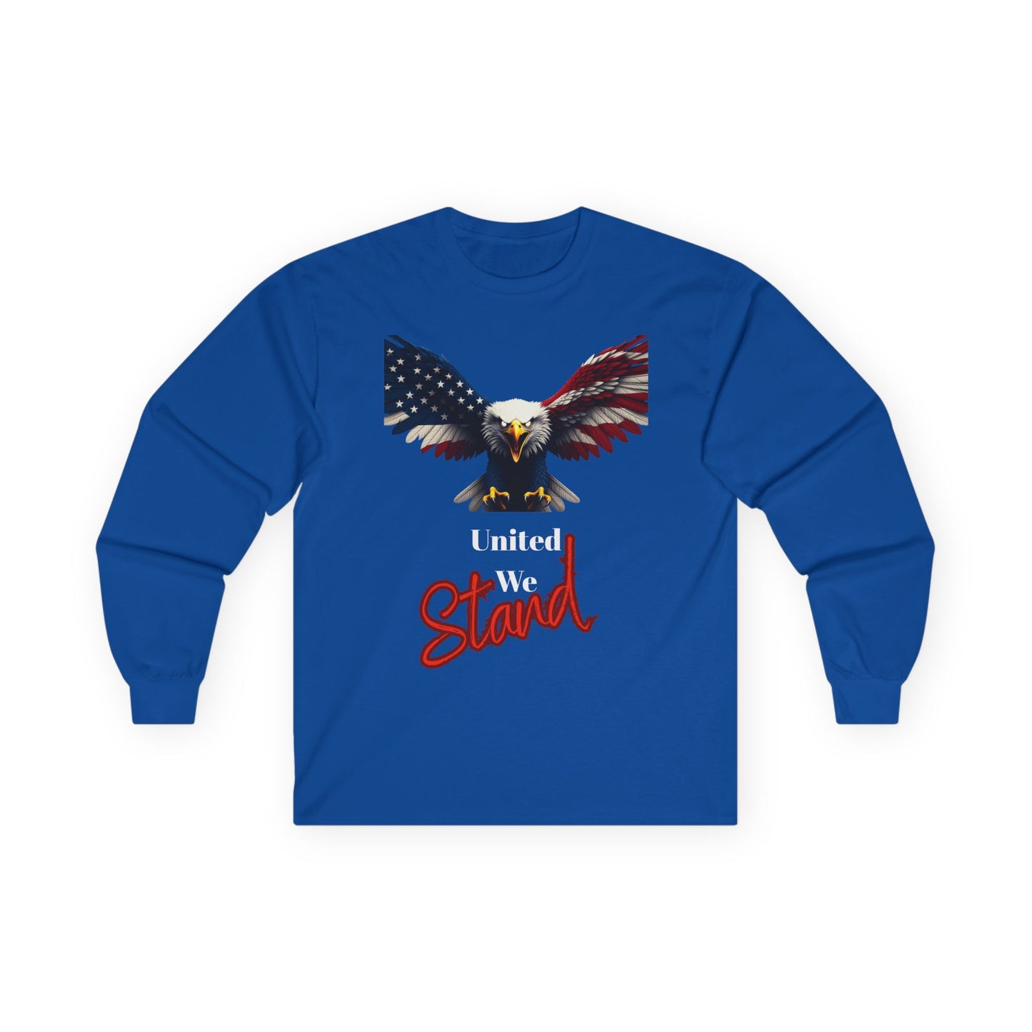 United We Stand Patriotic Eagle on a long sleeve tee