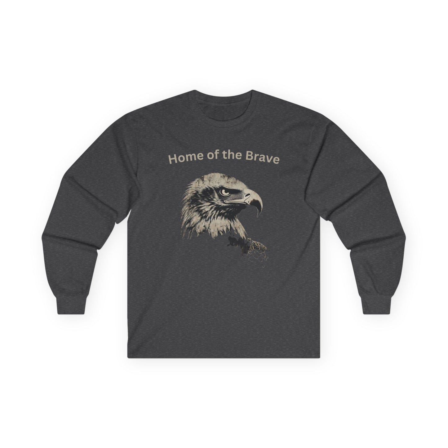 Home of the Brave text on a Long-Sleeve Tee