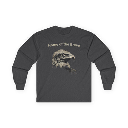 Home of the Brave text on a Long-Sleeve Tee