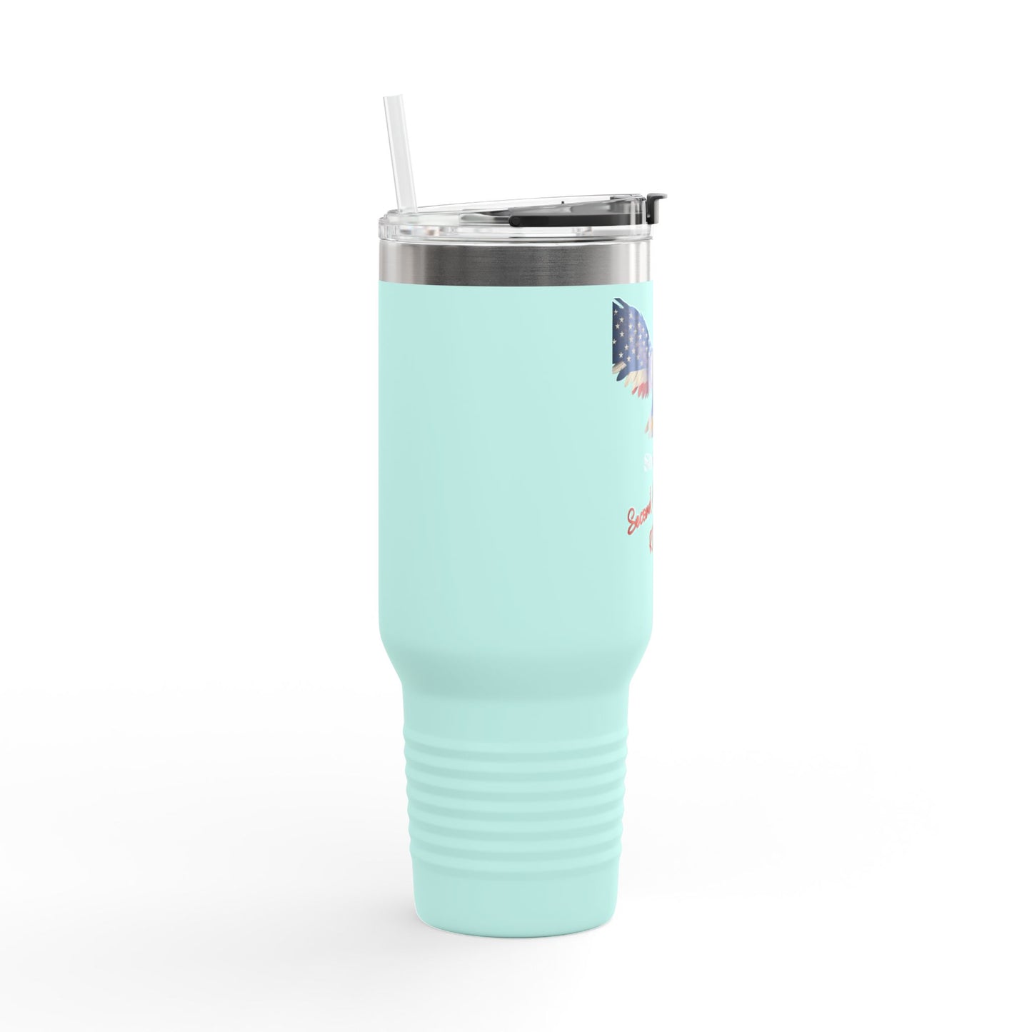 Stars & 2nd Amendment Rights Patriotic Eagle on a 40oz Insulated Travel Mug