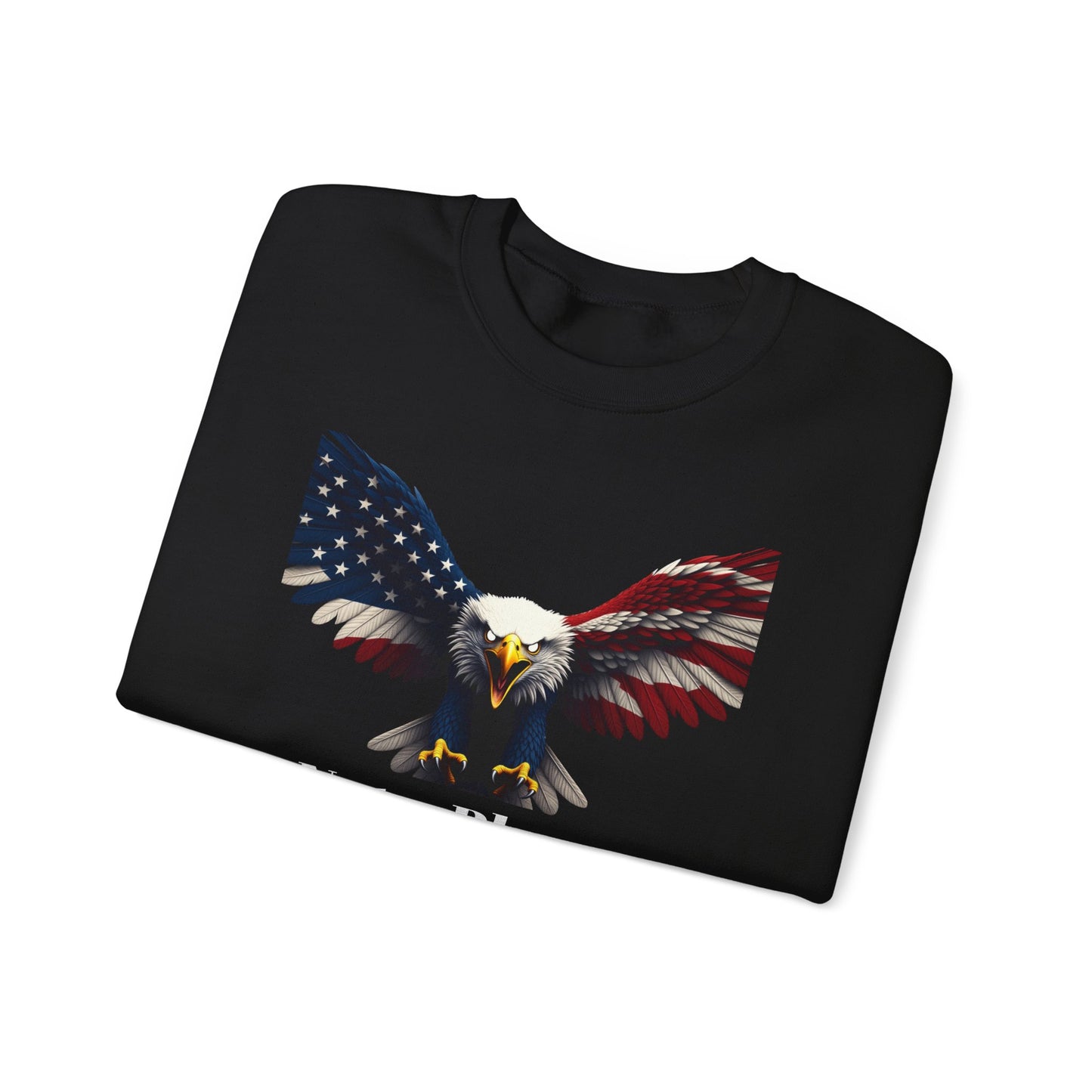 Not A Phase It's Permanent Patriotic Eagle text on a Crewneck Sweatshirt