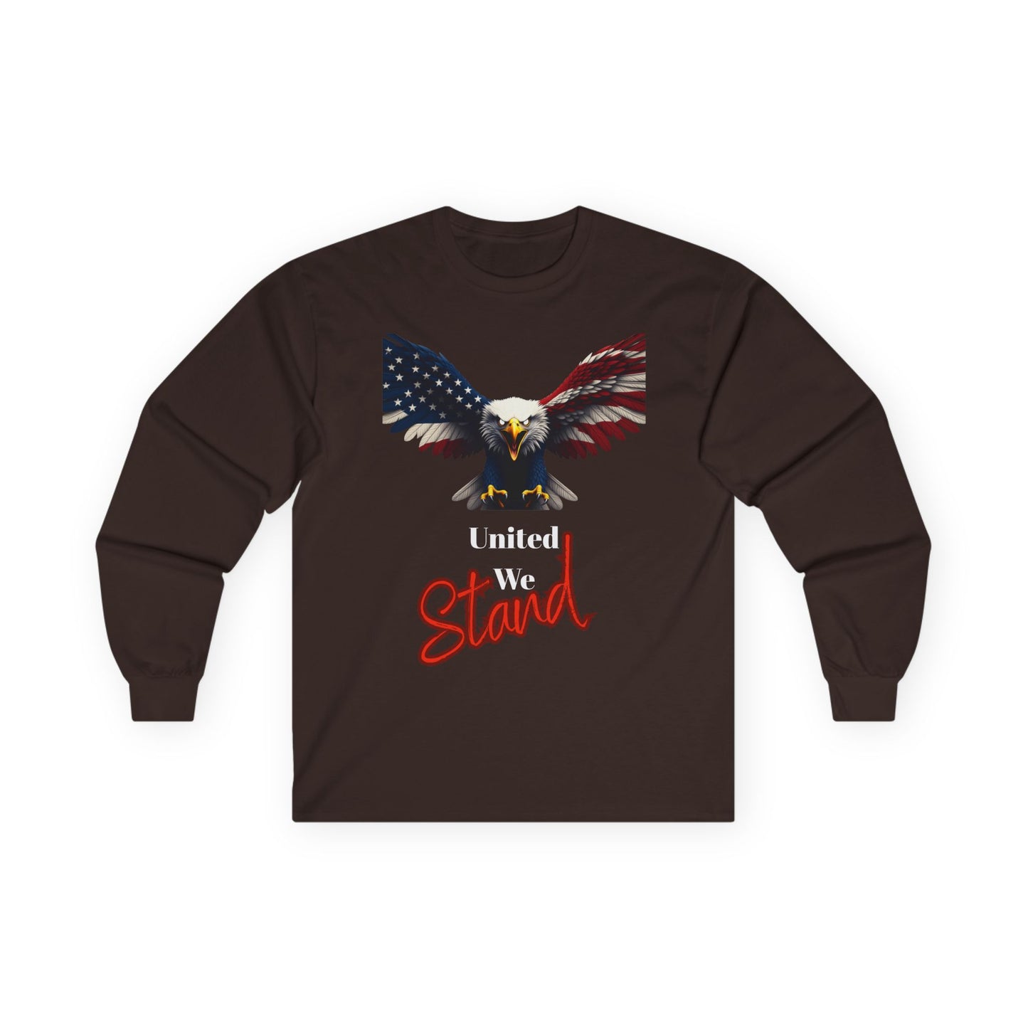 United We Stand Patriotic Eagle on a long sleeve tee