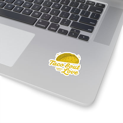 Taco 'Bout Love phrase with a Bold & Playful design on Kiss-Cut Stickers