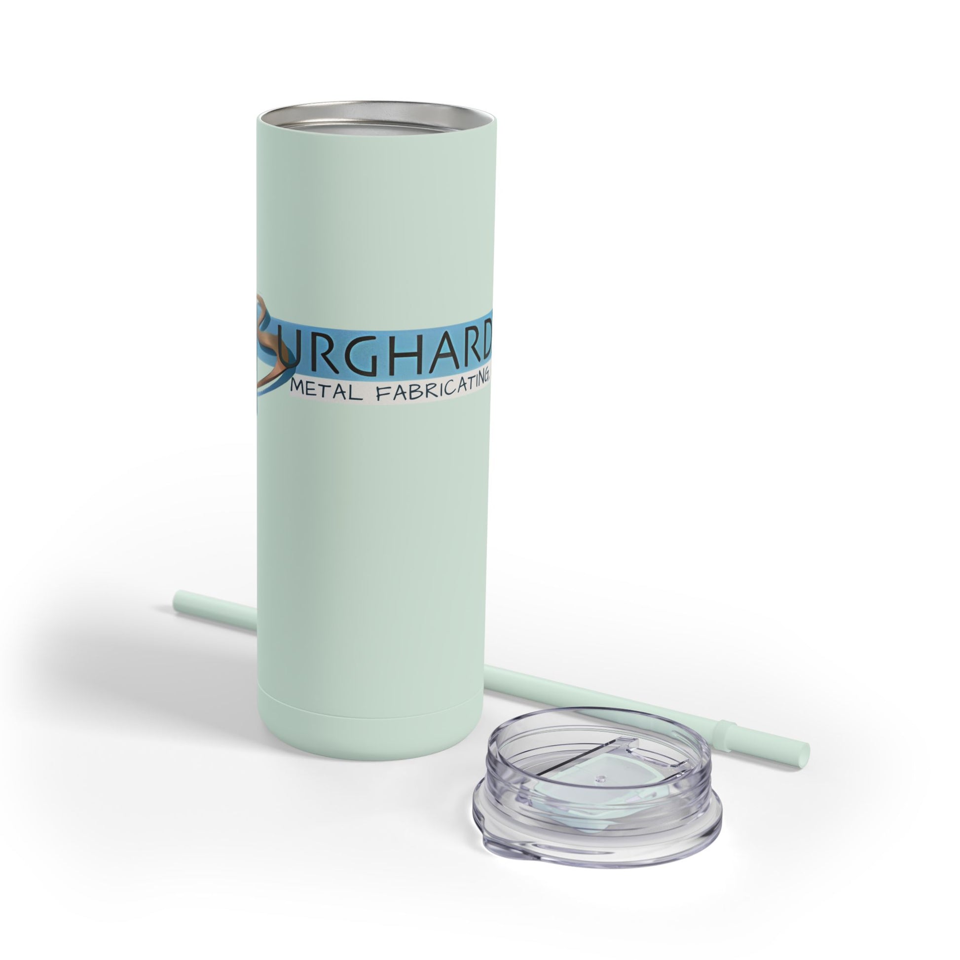 Burghardt Metal Fabricating, Inc., logo on a 20oz Insulated Skinny Tumbler