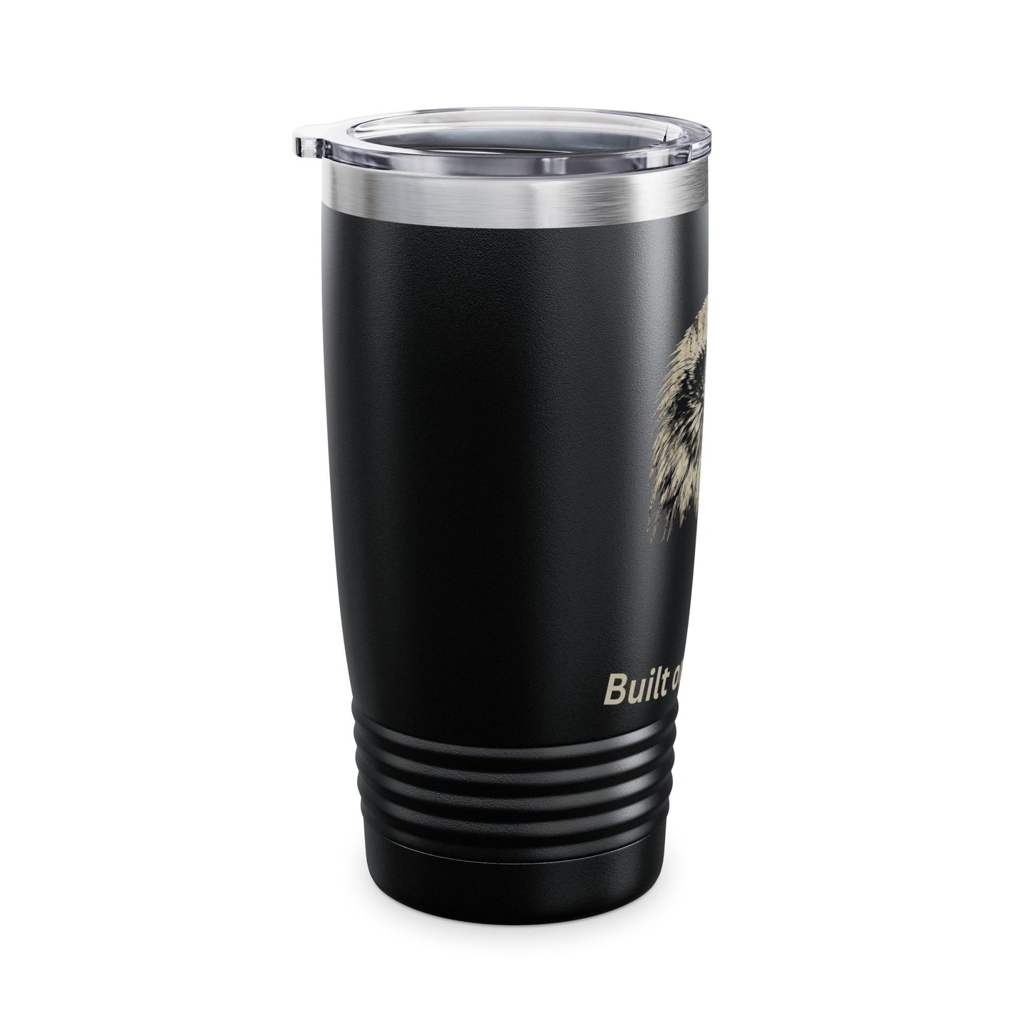 Built of Freedom text at the bottom of a 20oz Insulated Tumbler