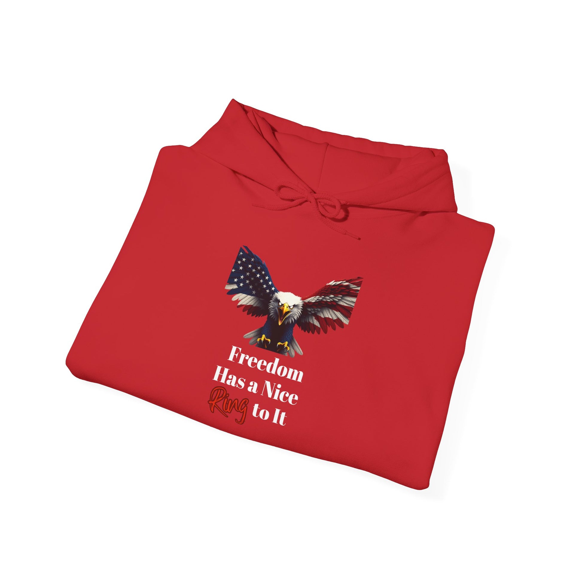 Freedom Has A Nice Ring To It Patriotic Eagle on a Pullover Hoodie