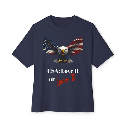 USA Love It Or Leave It Patriotic Eagle on a Premium Tee