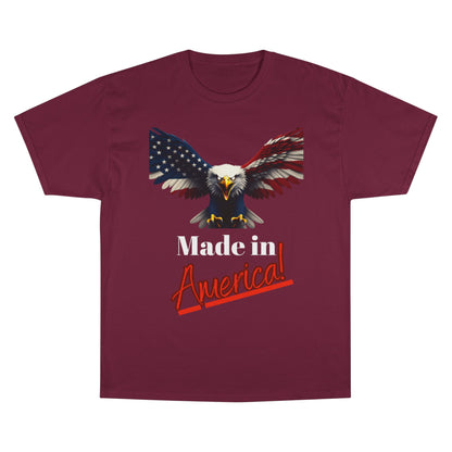 Made In America Patriotic Eagle on a Champion T-shirt