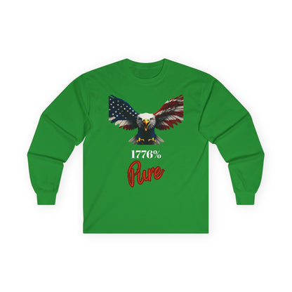 1776% Pure Patriotic Eagle on a long sleeve tee