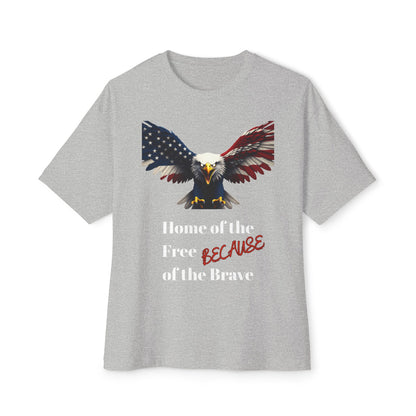 Home Of The Free Because Of The Brave Patriotic Eagle on a Premium Tee