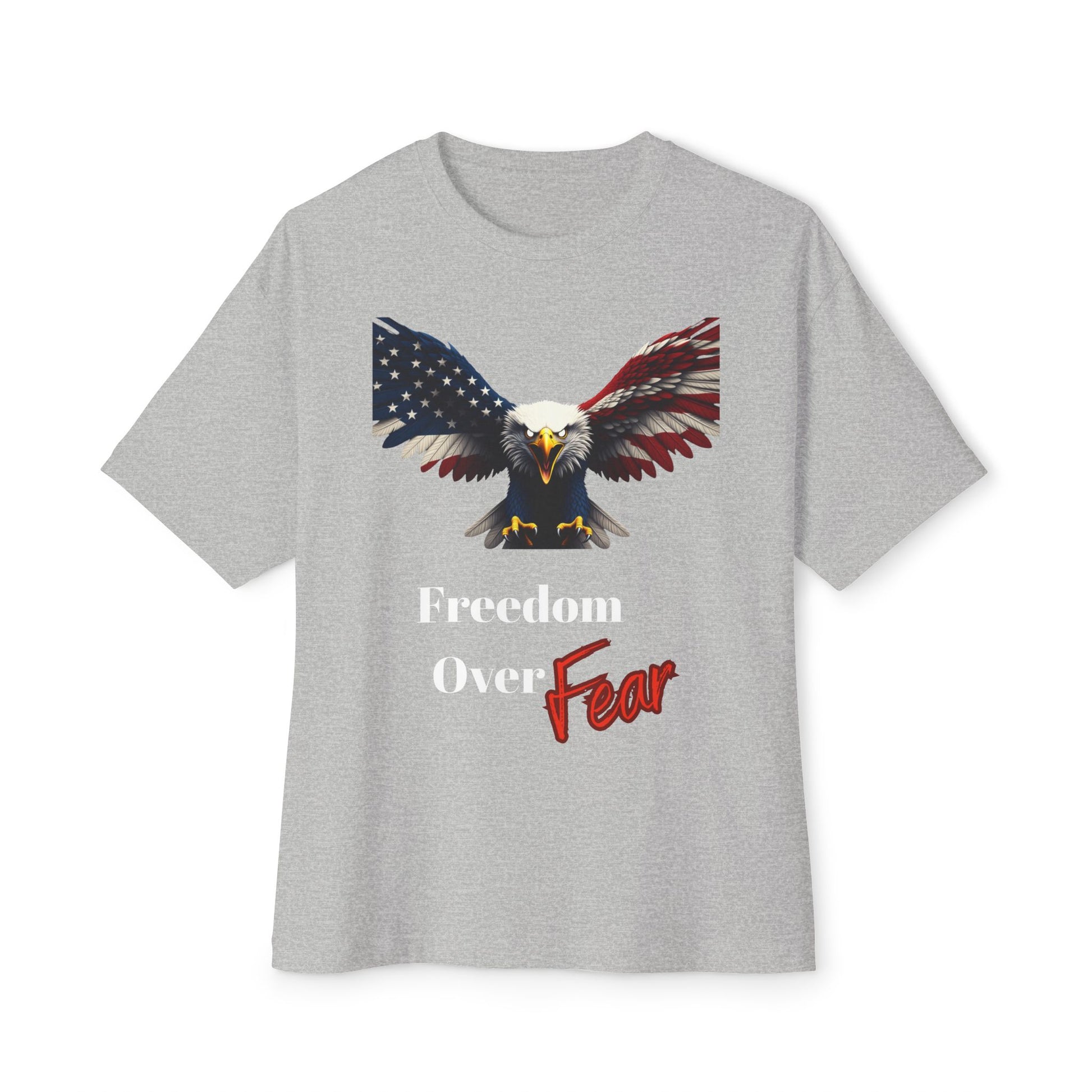 Freedom Over Fear Patriotic Eagle on a Premium Tee